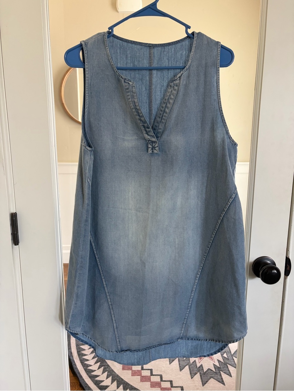 Cupshe Light Blue Denim Sleeveless Tunic Dress